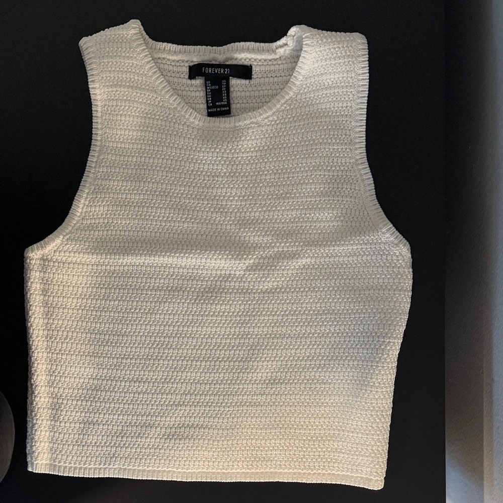 Forever 21 Cream Textured Tank Top
